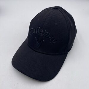 Callaway Tour Golf Hat Black  Strapback Adjustable Cleaned All Black Blackout